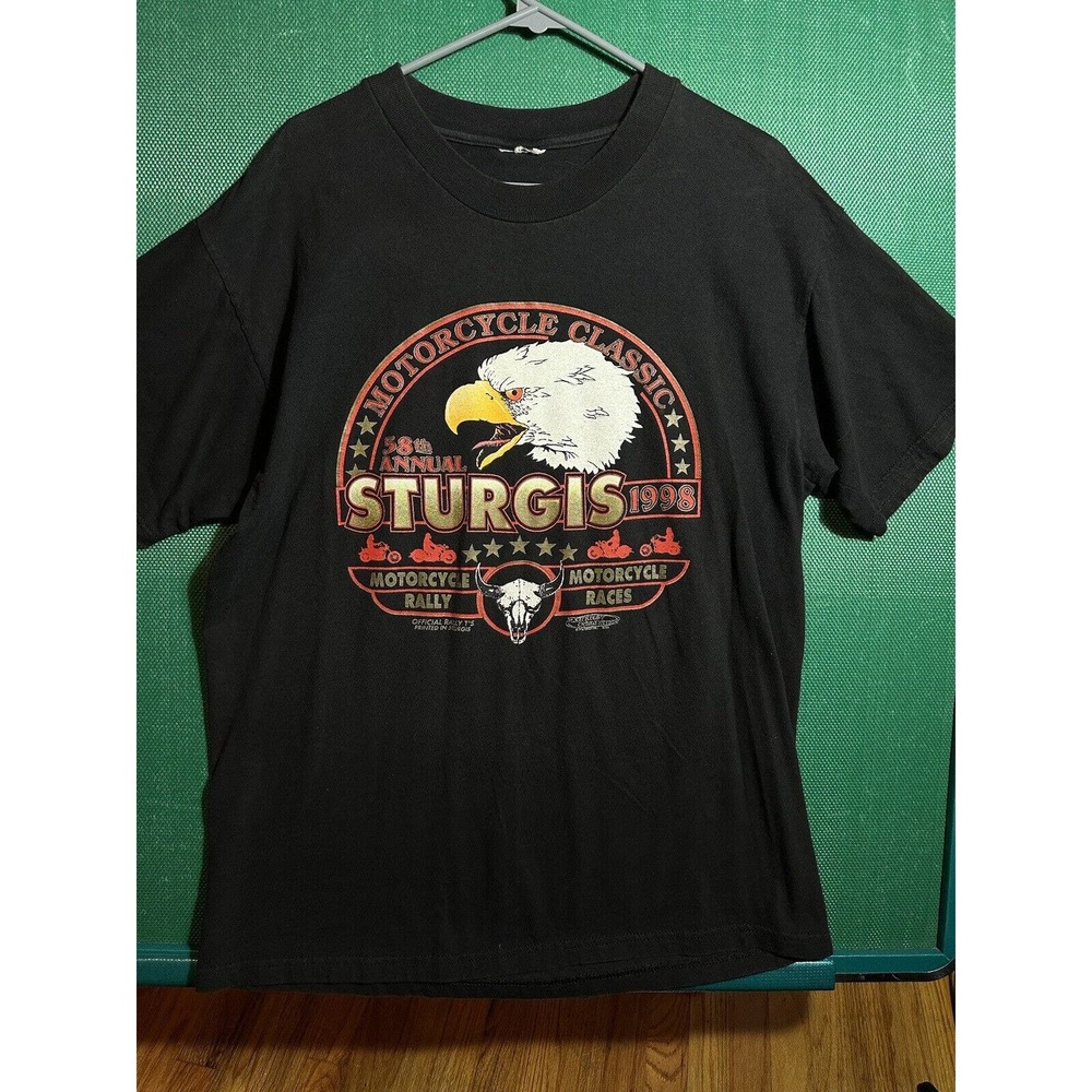Vintage Sturgis 1998 Motorcycle Racer 58th Anniversary T-shirt, XL